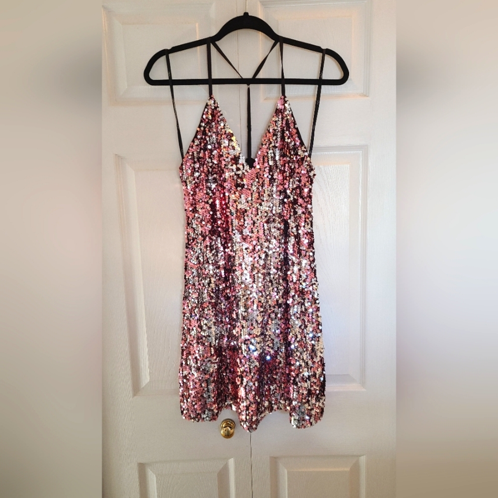 Strappy Sequin Mini Dress